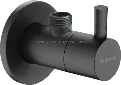 DEANTE Zawór kątowy z głowicą ceramiczną 1/2" - 3/8" - okrągły - nero - VFA_N62R - packshot