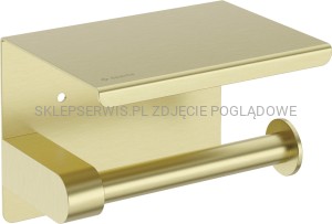 DEANTE Round Uchwyt na papier toaletowy ścienny - z półką - złoto szczotkowane - ADR_R221