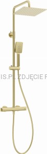DEANTE Deszczownica z baterią prysznicową termostatyczną - złoto szczotkowane - NAC_R4HT