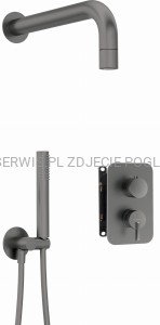 DEANTE Silia Zestaw prysznicowy podtynkowy z BOXem mieszaczowym - z główką natryskową - titanium - BXYZDQSM