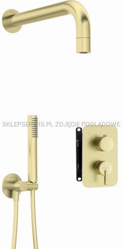 DEANTE Silia Zestaw prysznicowy podtynkowy z BOXem mieszaczowym - z główką natryskową - złoto szczotkowane - BXYZRQSM - packshot