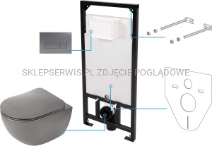 DEANTE Peonia Zestaw WC podtynkowy 6 w 1 - antracyt/titanium - CDETDZPW