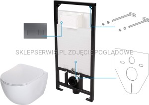 DEANTE Peonia Zestaw WC podtynkowy 6 w 1 - biały/titanium - CDET6ZPW