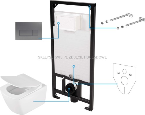 DEANTE Anemon Zestaw WC podtynkowy 6 w 1 - titanium/biały - CDZT6ZPW - packshot