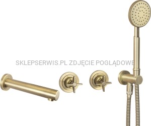 DEANTE Temisto Zestaw prysznicowy podtynkowy z wylewką wannową - mosiądz - NAC_M9TQ