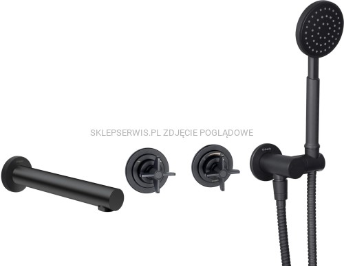 DEANTE Temisto Zestaw prysznicowy podtynkowy z wylewką wannową - nero - NAC_N9TQ - packshot