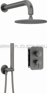 DEANTE Silia Zestaw prysznicowy podtynkowy z BOXem mieszaczowym - z głowicą prysznicową - titanium - BXYYDQSM