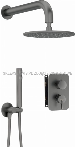 DEANTE Silia Zestaw prysznicowy podtynkowy z BOXem mieszaczowym - z głowicą prysznicową - titanium - BXYYDQSM - packshot