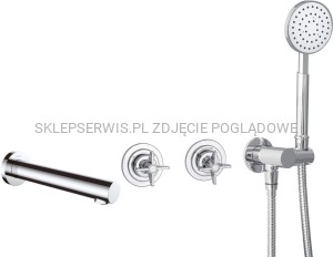 DEANTE Temisto Zestaw prysznicowy podtynkowy z wylewką wannową - chrom - NAC_09TQ
