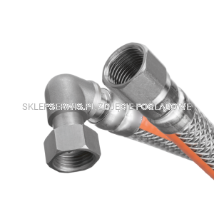 Przewód elastyczny do gazu w osłonie PVC z kolankiem 1/2" GW 1/2" GW 50cm 