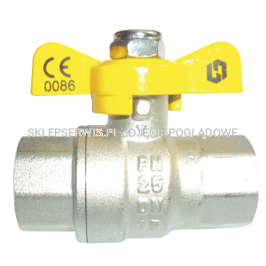  Kurek kulowy gazowy z pokrętłem motylkowym z gwintem z GW/GW 1/2"" GZ-20-015-B 