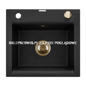  Zlewozmywak granitowy jednokomorowy TESALIA czarny nakrapiany/złoty AZ-01-Z41-B 