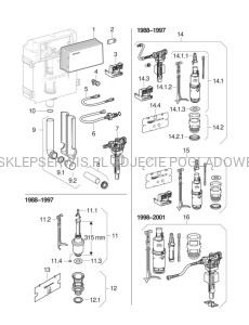 Zestaw naprawczy stelaż Geberit poz 7  i 14.1 i  6