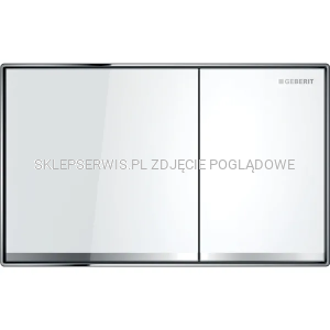 Przycisk uruchamiający Geberit Sigma60 115.640.SI.1 Przyciski: białe Paski ozdobne: lustrzane Rama: chrom błyszczący