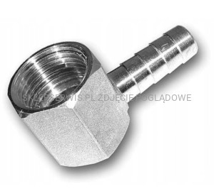 kolanko kątowe  Gwint: 1/2" (średnica gwintu = 21 mm)  krócieć na wąż: 9mm