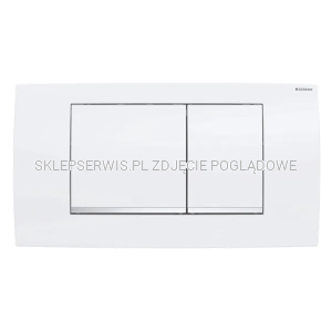 Przycisk uruchamiający Geberit Twinline30 115.899.KJ.1 Płyta i przyciski: białe Paski ozdobne: chrom błyszczący