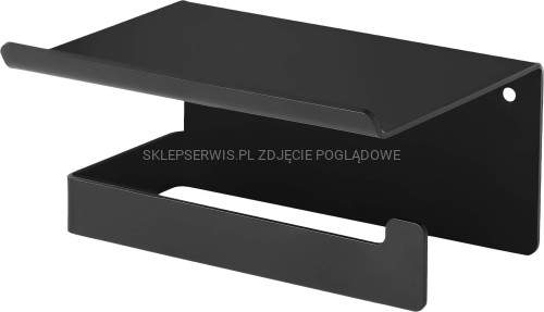 DEANTE Mokko Uchwyt na papier toaletowy ścienny - z półką - nero - ADM_N221 - packshot