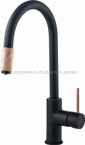 DEANTE Aster Bateria kuchenna z podłączeniem do filtra wody - czarny/chrom - BCA_B64M - packshot