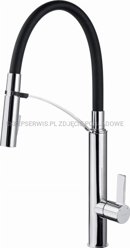 DEANTE Gerbera Bateria kuchenna z elastyczną wylewką - 2 rodzaje strumienia - czarny/chrom - BGB_B720 - packshot