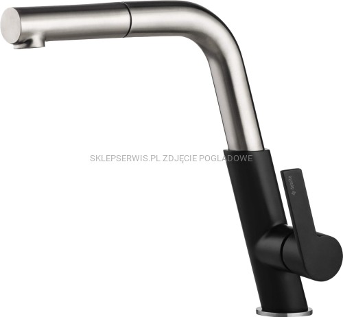 DEANTE Silia Bateria kuchenna z wyciąganą wylewką - czarny/stal szczotkowana - BQS_B730 - packshot