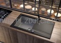 DEANTE Silia Bateria kuchenna z wyciąganą wylewką - czarny/stal szczotkowana - BQS_B730 - decor