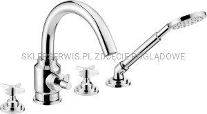 DEANTE Temisto Bateria wannowa 4-otworowa z zestawem prysznicowym - chrom - BQT_014D