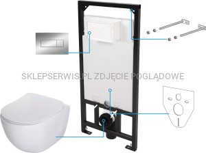 DEANTE Peonia Zestaw WC podtynkowy 6 w 1 - chrom/biały - CDES6ZPW