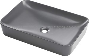 DEANTE Tess Umywalka ceramiczna nablatowa - 60x40 cm - antracyt/titanium - CDS_DU6S