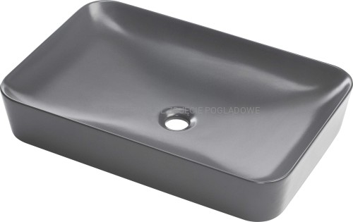 DEANTE Tess Umywalka ceramiczna nablatowa - 60x40 cm - antracyt/titanium - CDS_DU6S - packshot