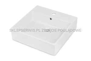 DEANTE Temisto Umywalka ceramiczna nablatowa/ścienna - 50x50 cm - biały - CDT_6U5S