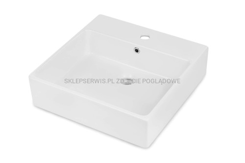 DEANTE Temisto Umywalka ceramiczna nablatowa/ścienna - 50x50 cm - biały - CDT_6U5S - packshot