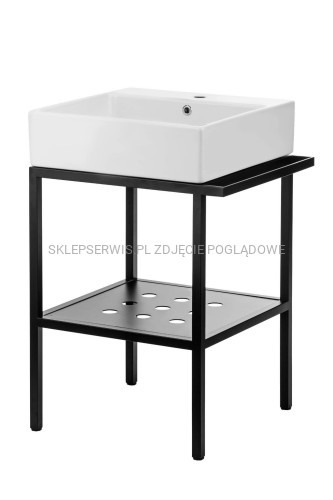 DEANTE Temisto Konsola łazienkowa stojąca z umywalką - 56.5x40 cm - biały/czarny - CDTS6U4S - packshot