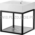 DEANTE Temisto Konsola łazienkowa wisząca z umywalką - 50x50 cm - biały/czarny - CDTW6U5S - packshot