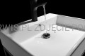 DEANTE Temisto Konsola łazienkowa wisząca z umywalką - 50x50 cm - biały/czarny - CDTW6U5S - decor