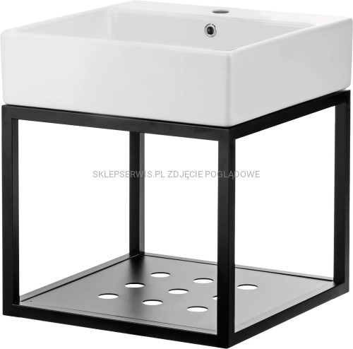 DEANTE Temisto Konsola łazienkowa wisząca z umywalką - 60x50 cm - biały/czarny - CDTW6U6S - packshot