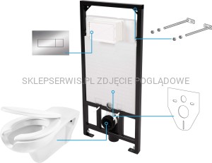 DEANTE Vital Zestaw WC podtynkowy 6 w 1 - chrom/biały - CDVS6WPW