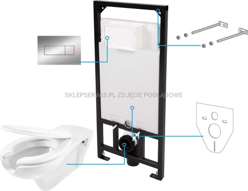 DEANTE Vital Zestaw WC podtynkowy 6 w 1 - chrom/biały - CDVS6WPW - packshot