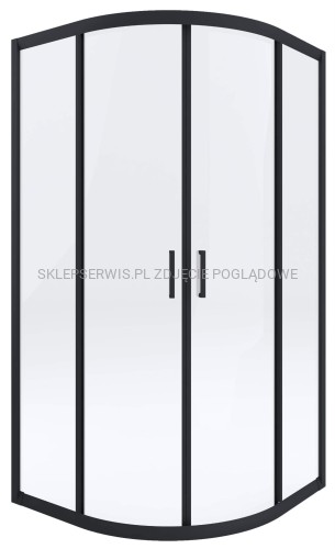 DEANTE Funkia Kabina prysznicowa półokrągła 90x90 cm - nero - KYP_N51K - packshot