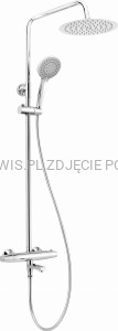 DEANTE Jasmin Deszczownica z baterią wannową termostatyczną - ruchoma wylewka - chrom - NAC_01GT