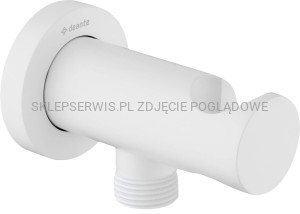 DEANTE Cascada Przyłącze kątowe okrągłe z uchwytem na słuchawkę - bianco - NAC_A51K