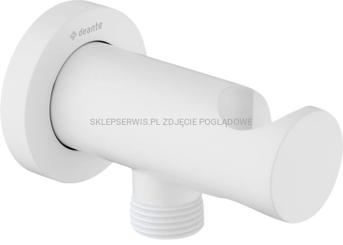 DEANTE Cascada Przyłącze kątowe okrągłe z uchwytem na słuchawkę - bianco - NAC_A51K - packshot