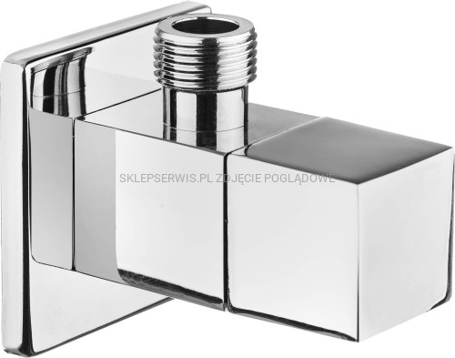DEANTE Zawór kątowy z głowicą ceramiczną 1/2" - 3/8" - kwadratowy - chrom - VFA_B62S - packshot