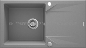 DEANTE Evora Zlewozmywak granitowy 1-komorowy z ociekaczem - szary metalik - ZQJ_S113
