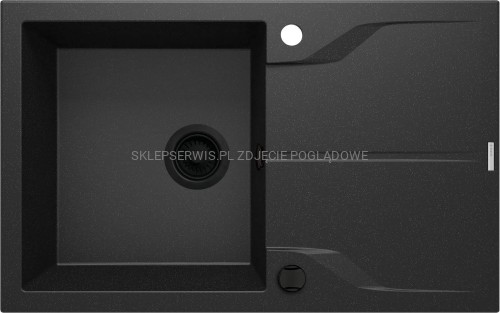 DEANTE Andante Flush Zlewozmywak granitowy 1-komorowy z ociekaczem - montowany na równi z blatem - grafit metalik - ZQN_G11F - packshot