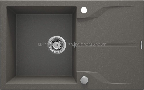 DEANTE Andante Flush Zlewozmywak granitowy 1-komorowy z ociekaczem - montowany na równi z blatem - antracyt metalik - ZQN_T11F - packshot