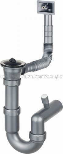 DEANTE Syfon do zlewozmywaka stalowego nakładanego 1-komorowego - odpływ 2" - stal - ZXY_9923 - packshot