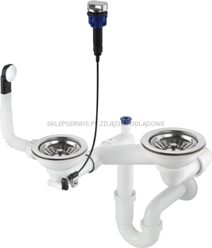 DEANTE Space-Saver Syfon do zlewozmywaka granitowego 1.5- i 2-komorowego - Space-Saver - stal - ZXY_9973 - packshot