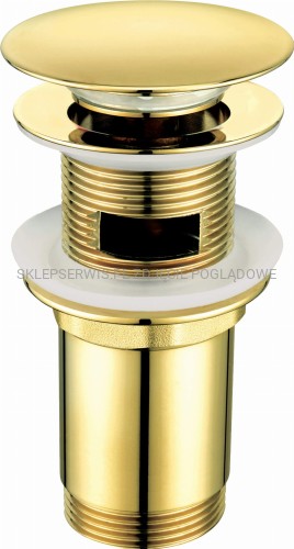 DEANTE Click-Clack Korek do umywalki lub bidetu z tuleją - uniwersalny - złoty - NHC_Z10U - packshot