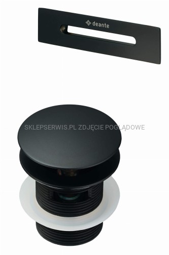 DEANTE Zestaw akcesoriów do wanny - korek i przelew - nero - KYY_N10B - packshot