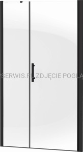 DEANTE Moon Drzwi prysznicowe wnękowe 110 cm - uchylne - nero - KTM_N13P